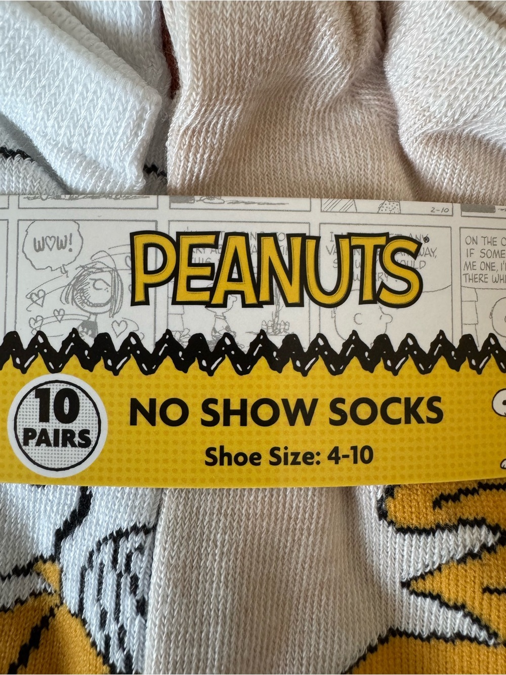Peanuts Snoopy Fall No Show Socks 10 Pair Pack Shoe Size 4-10 NEW - Picture 3 of 5